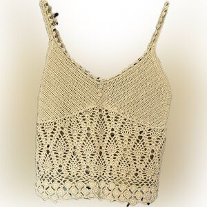 H&M Tan Cropped Sleeveless Tank Top